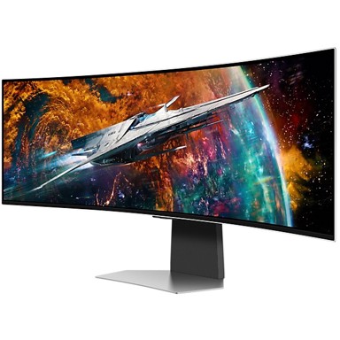 SAMSUNG Monitor 124cm/49" (5120x1440) Odyssey OLED G9 S49CG954SU UWQHD 240Hz zakrivljeni 0,03ms 2xUSB-C MiniDP MicroHDMI HDMI LS srebrni